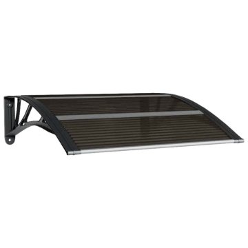 Vidaxl Nadstrešek za vrata črne barve 80 x 75 cm polikarbonat