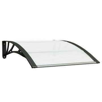 Vidaxl Nadstrešek za vrata črn in prozoren 100x75 cm polikarbonat