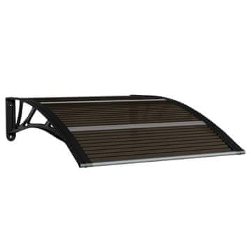 Vidaxl Nadstrešek za vrata črne barve 100 x 75 cm polikarbonat