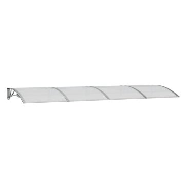 Vidaxl Nadstrešek za vrata siv 350x100 cm polikarbonat