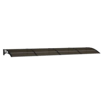 Vidaxl Nadstrešek za vrata črne barve 400 x 100 cm polikarbonat