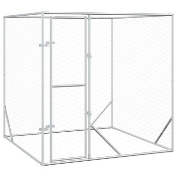 Vidaxl Zunanja pasja ograda srebrna 2x2x2 m pocinkano jeklo