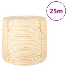 Vidaxl Vrv iz 100 % sisala 6 mm 25 m