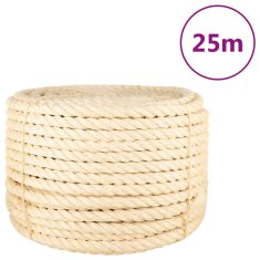 Vidaxl Vrv iz 100 % sisala 20 mm 25 m