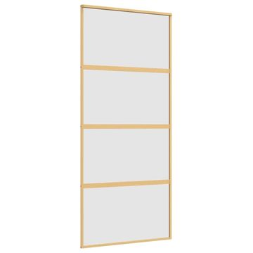 Vidaxl Drsna vrata zlata 90x205 cm mat ESG steklo in aluminij