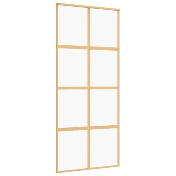 Vidaxl Drsna vrata zlata 90x205 cm prozorno ESG steklo in aluminij