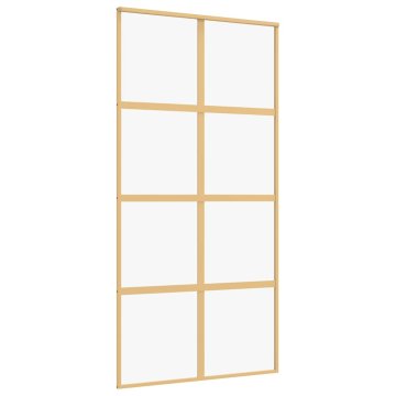 Vidaxl Drsna vrata zlata 102,5x205 cm prozorno ESG steklo in aluminij