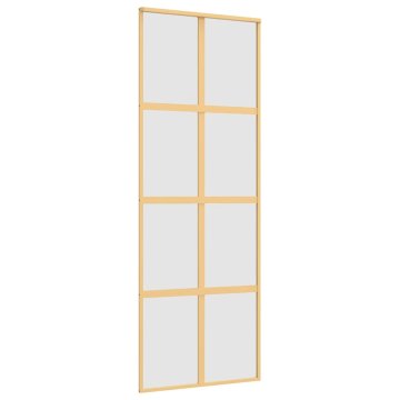 Vidaxl Drsna vrata zlata 76x205 cm mat ESG steklo in aluminij