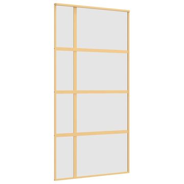 Vidaxl Drsna vrata zlata 102,5x205 cm mat ESG steklo in aluminij