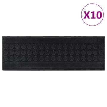 Vidaxl Podloge za stopnice 10 kosov 25x75 cm guma