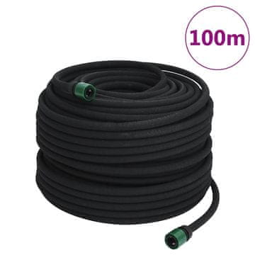 Vidaxl Vrtna namakalna cev črna 0,6" 100 m guma