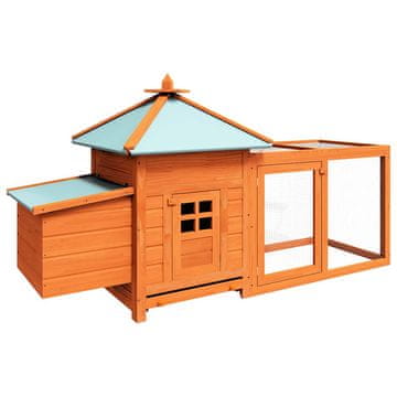 Vidaxl Kokošnjak z gnezdom 190x72x102 cm trden les jelke