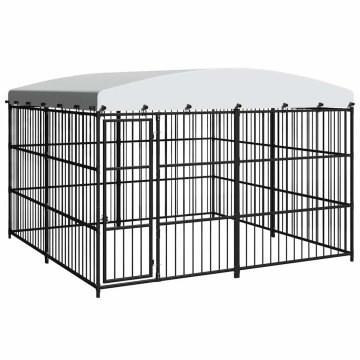 Vidaxl Zunanji pasji boks s streho 300x300x210 cm