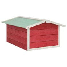 Vidaxl Garaža za robotsko kosilnico 72x87x50 cm rdeča in bela lesena
