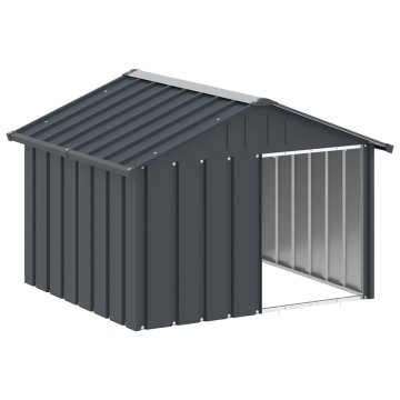 Vidaxl Pasja uta antracitna 116,5x103x81,5 cm pocinkano jeklo