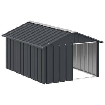 Vidaxl Pasja uta antracitna 116,5x153x81,5 cm pocinkano jeklo