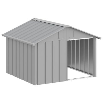 Vidaxl Pasja uta siva 116,5x103x81,5 cm pocinkano jeklo