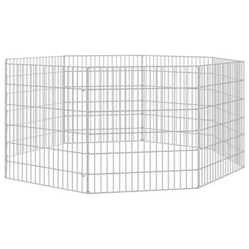 Vidaxl Ograda za živali na prostem z 8 paneli 54x60 cm železo