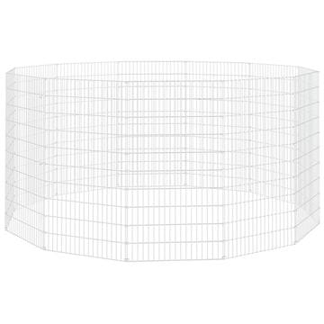 Vidaxl Ograda za živali proste reje 12-delna 54 x 100 cm pocinkano železo