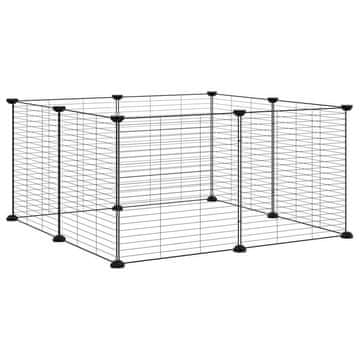 Vidaxl 8-delna kletka za hišne ljubljenčke črne barve 70 x 70 x 35 cm jeklo