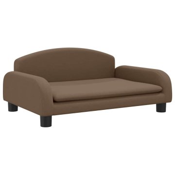 Vidaxl Otroški kavč rjav 70x45x30 cm blago