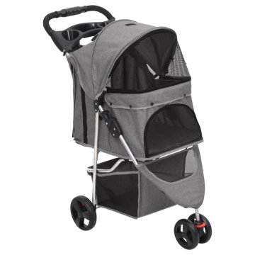 Vidaxl Zložljiv pasji voziček 80x46x98 cm oxford blago