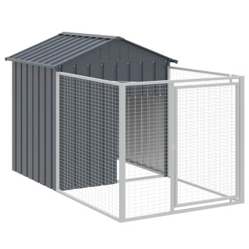 Vidaxl Pasja uta s streho antracitna 117x201x123 cm pocinkano jeklo