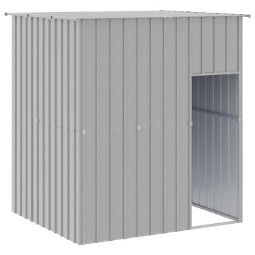 Vidaxl Pasja uta s streho svetlo siva 165x153x181 cm pocinkano jeklo