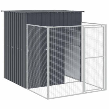 Vidaxl Pasja uta z izhodom antracitna 165x251x181 cm pocinkano jeklo