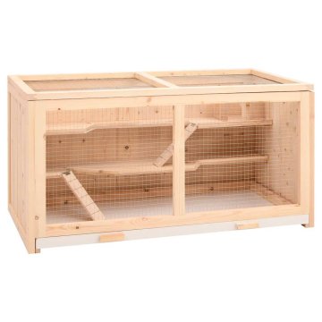 Vidaxl Kletka za hrčka 104x52x54 cm masivni les jelke