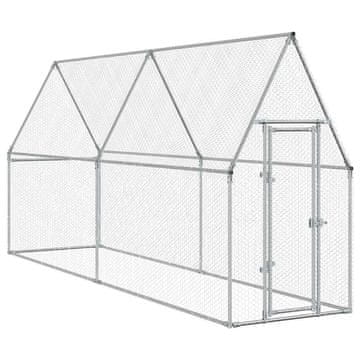 Vidaxl Kokošnjak srebrn 400x100x190 cm pocinkano jeklo