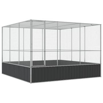 Vidaxl Voliera srebrna 311x307x212 cm jeklo