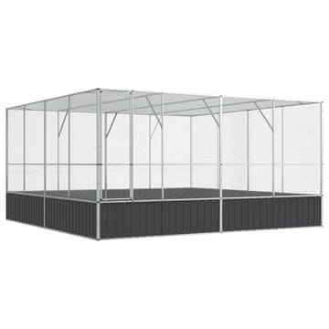 Vidaxl Voliera srebrna 418x414x212 cm jeklo