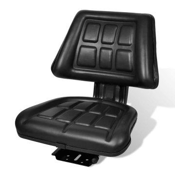 Vidaxl Sedež za traktor s hrbtnim naslonjalom črne barve