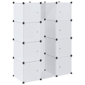Vidaxl Modularna omarica z 9 predelki 109x36,5x143 cm bela