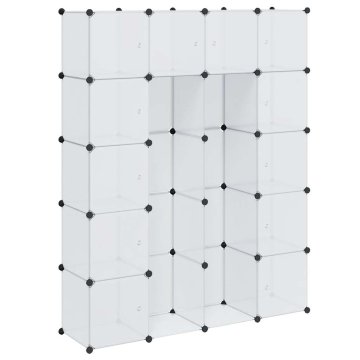 Vidaxl Modularna omara s 14 predelki bela 37x146x180,5 cm