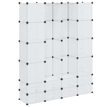 Vidaxl Modularna omara z 18 predelki bela 37x146x180,5 cm