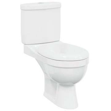 Vidaxl WC školjka s splakovalnikom bela