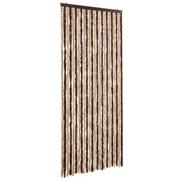 Vidaxl Zavesa proti mrčesu iz šenilje 100x220 cm bež in svetlo rjava
