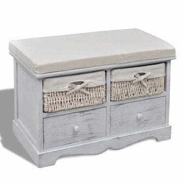 Vidaxl Klop s prostorom za shranjevanje 62x33x42 cm pavlovnija