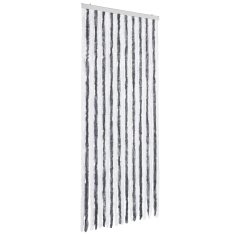 Vidaxl Zavesa proti mrčesu iz šenilje 90x220 cm siva in bela