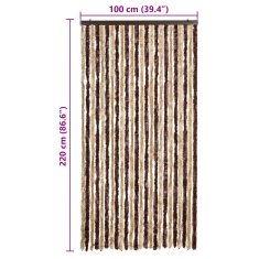 Vidaxl Zavesa proti mrčesu iz šenilje 100x220 cm bež in svetlo rjava