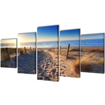 Vidaxl Set platen s printom peščene plaže 200 x 100 cm