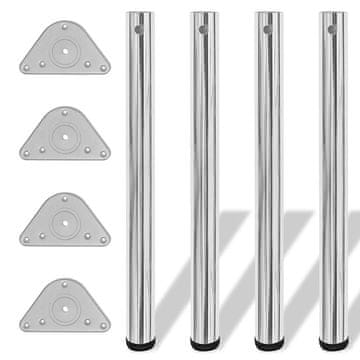 Vidaxl 4 Nastavljive Noge za Mizo Krom 710 mm