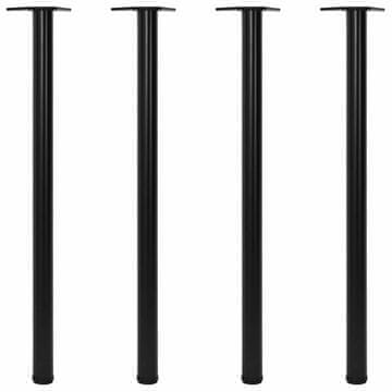 Vidaxl 4 Nastavljive Noge za Mizo Črne 1100 mm