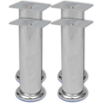 Vidaxl 4 Okrogle Noge za Kavč Krom 180 mm