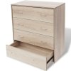 Predalnik s 4 predali 60x30,5x71 cm barva hrasta