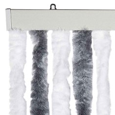 Vidaxl Zavesa proti mrčesu iz šenilje 100x220 cm siva in bela