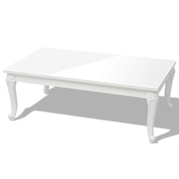 Vidaxl Klubska mizica 115x65x42 cm visok sijaj bela