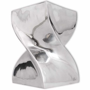 Vidaxl Stol/Mizica Zavite Oblike Aluminij Srebrne Barve